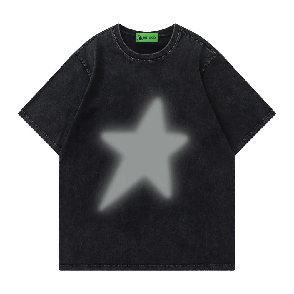 Oversized Graphic Tee Y2K Vintage Streetwear Unisex Loose Fit Retro Star
